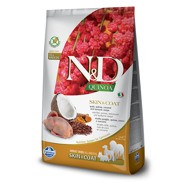 Farmina Natural & Delicious Quinoa Functional Skin & Coat Quail for Dogs 藜麥天然鵪鶉毛皮護理成犬糧 2.5kg